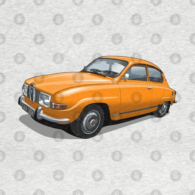 1971 Saab 96 saloon in orange by candcretro